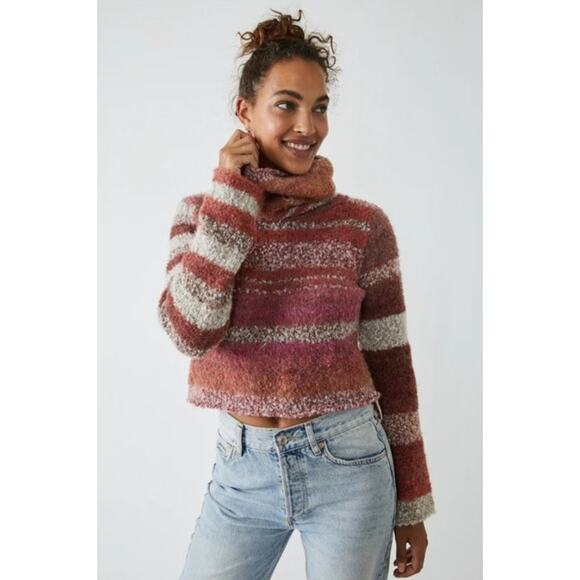 Free People My Girl Turtleneck Sunburst Combo Size M - Picture 1 of 10